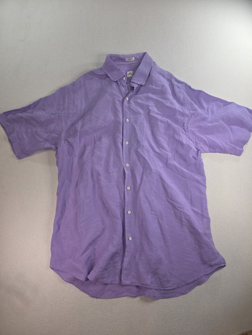 Peter Millar Purple Linen Silk Button Up Shirt XL